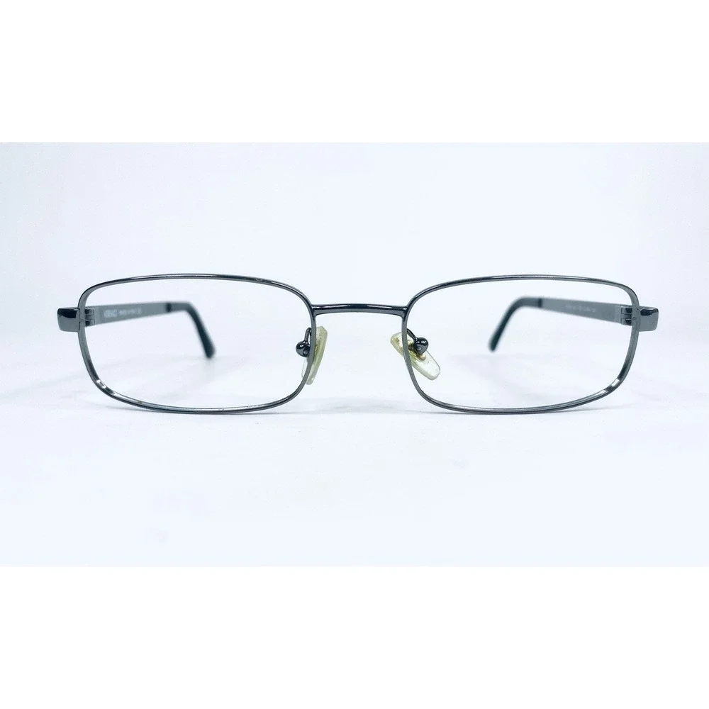 Versace Dark Silver Gun Metal Rectangular Glasses Italy MOD 1001 52 19 135